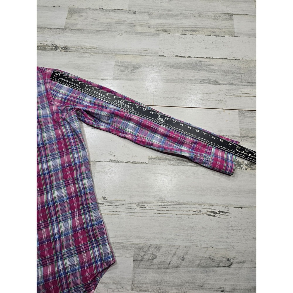 Polo Ralph Lauren Mens Pink Blue Plaid Non-Iron Cotton Button Down Shirt Small S - Picture 4 of 9
